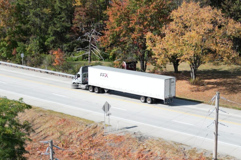 FFX regional truck driver hauling a 53-foot dry van on a Pennsylvania highway